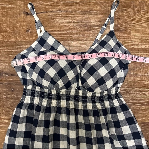 SHE’S COOL Vintage Y2K Navy & White Plaid Gingham 100% Cotton Dress Size 1X - Picture 6 of 9